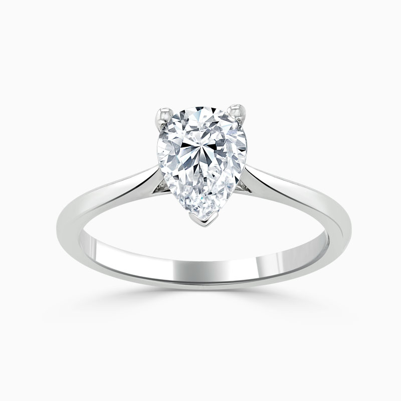 18ct White Gold Pear Shape Classic Wedfit Engagement Ring