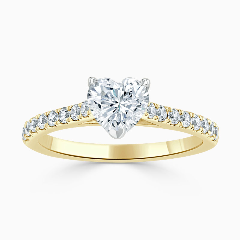 18ct Yellow Gold Heart Shape Classic Wedfit Cutdown Engagement Ring