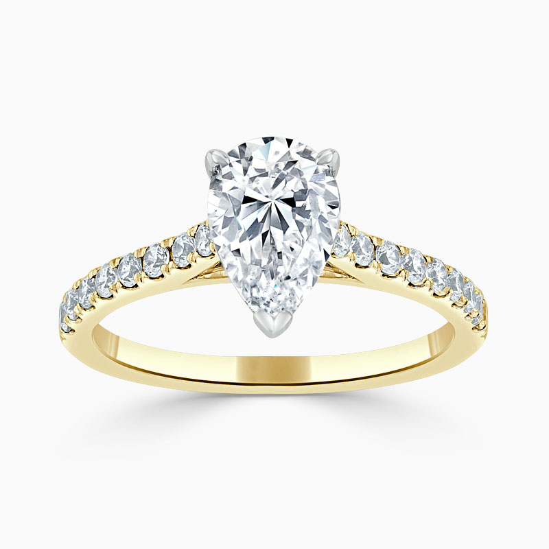 18ct Yellow Gold Pear Shape Classic Wedfit Cutdown Engagement Ring