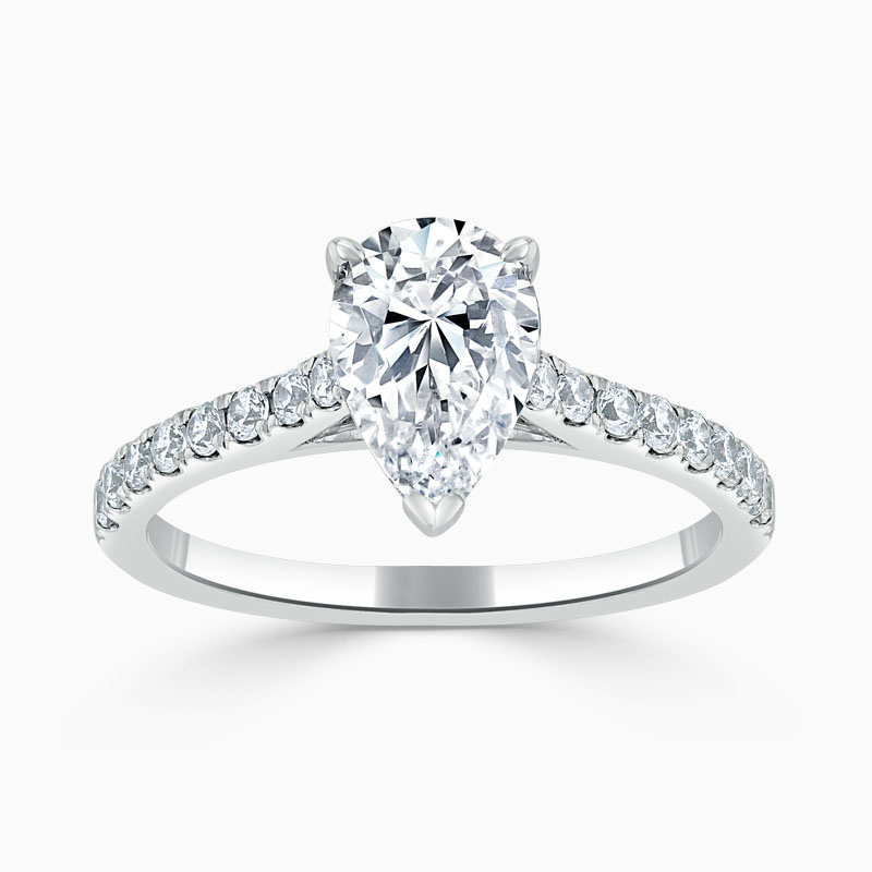 Platinum Pear Shape Classic Wedfit Cutdown Engagement Ring