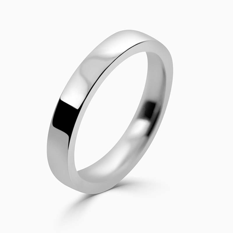 18ct White Gold 7mm Court Shaped Medium Weight Wedding Ring