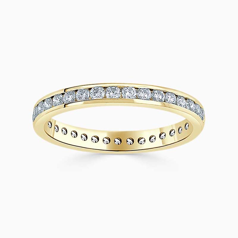 18ct Yellow Gold 2.50mm Round Brilliant Channel Set Full Eternity Ring