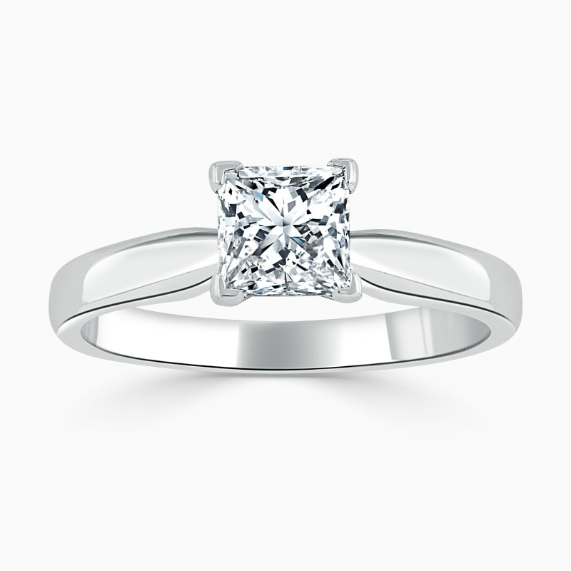18ct White Gold Princess Cut High Set Engagement Ring