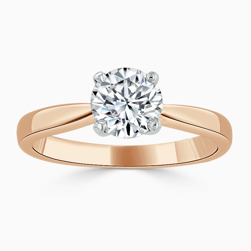 18ct Rose Gold Round Brilliant High Set Engagement Ring