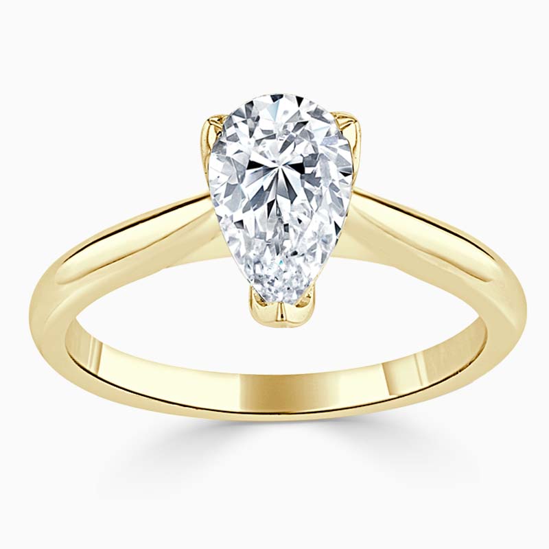 18ct Yellow Gold Pear Shape Lotus Engagement Ring