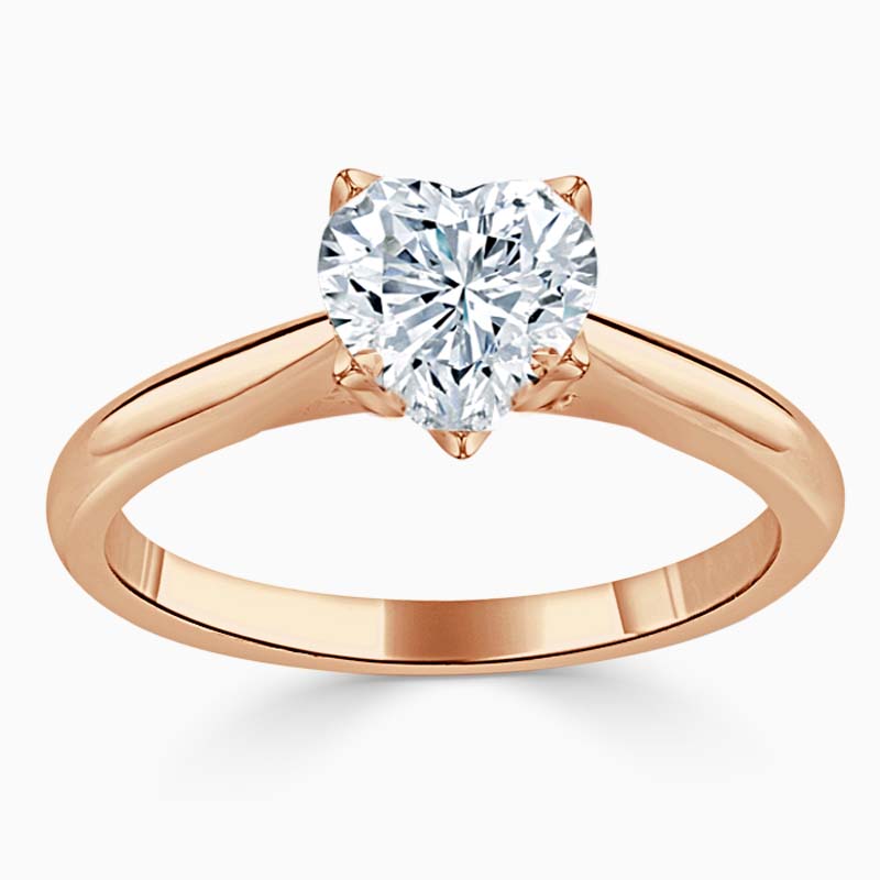 18ct Rose Gold Heart Shape Lotus Engagement Ring