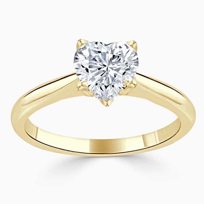 18ct Yellow Gold Heart Shape Lotus Engagement Ring