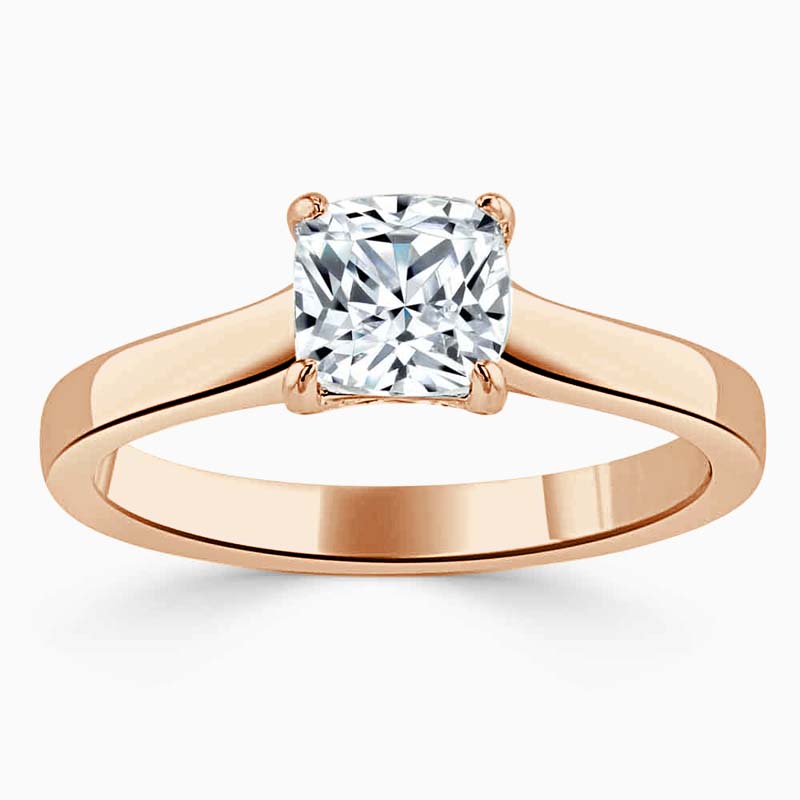 18ct Rose Gold Cushion Cut Openset Engagement Ring