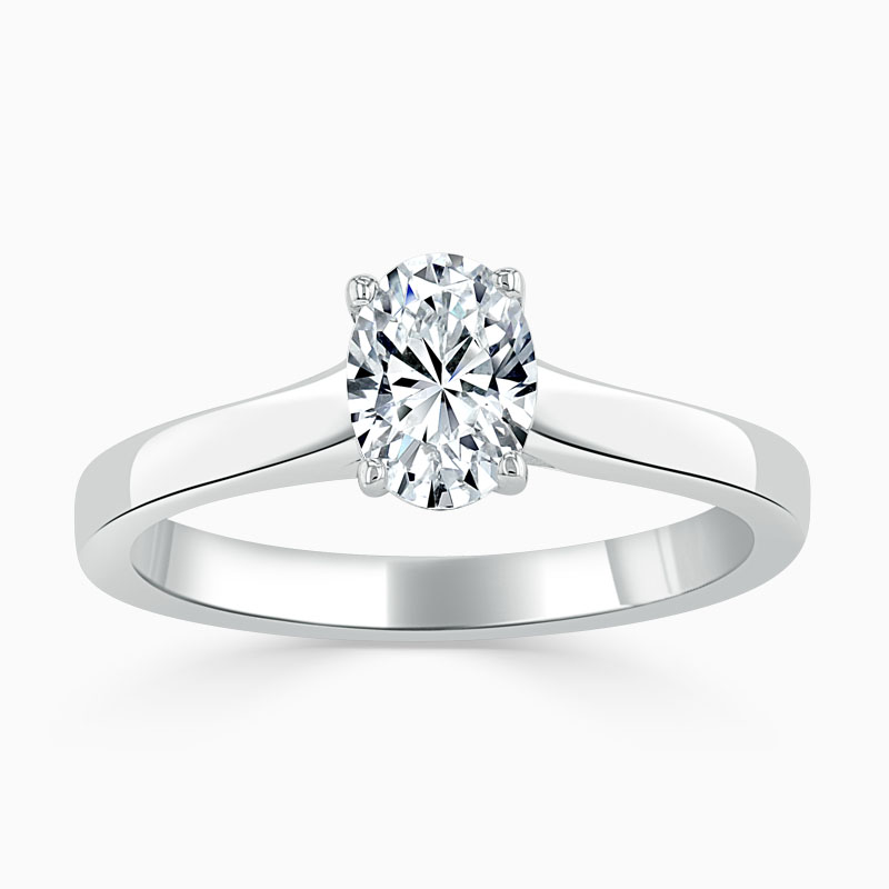 18ct White Gold Oval Shape Openset Engagement Ring