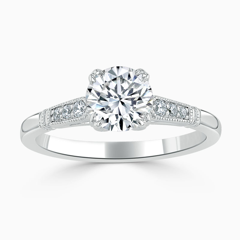 Platinum Round Brilliant Vintage Engagement Ring