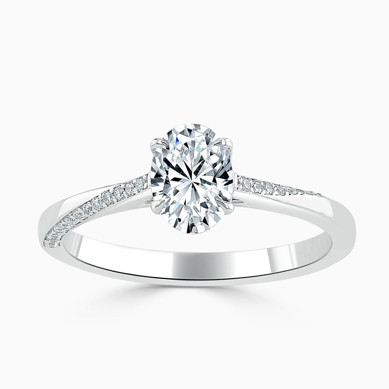 18ct White Gold Oval Shape Vortex Engagement Ring