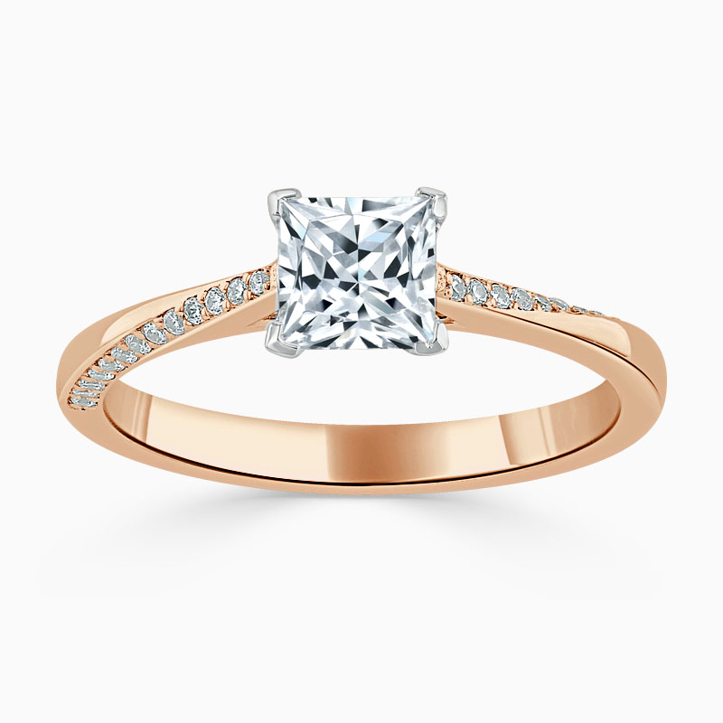 18ct Rose Gold Princess Cut Vortex Engagement Ring