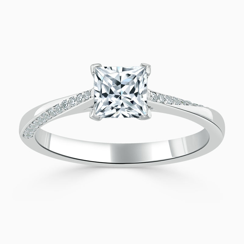 18ct White Gold Princess Cut Vortex Engagement Ring