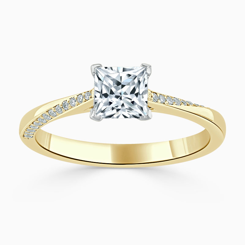 18ct Yellow Gold Princess Cut Vortex Engagement Ring
