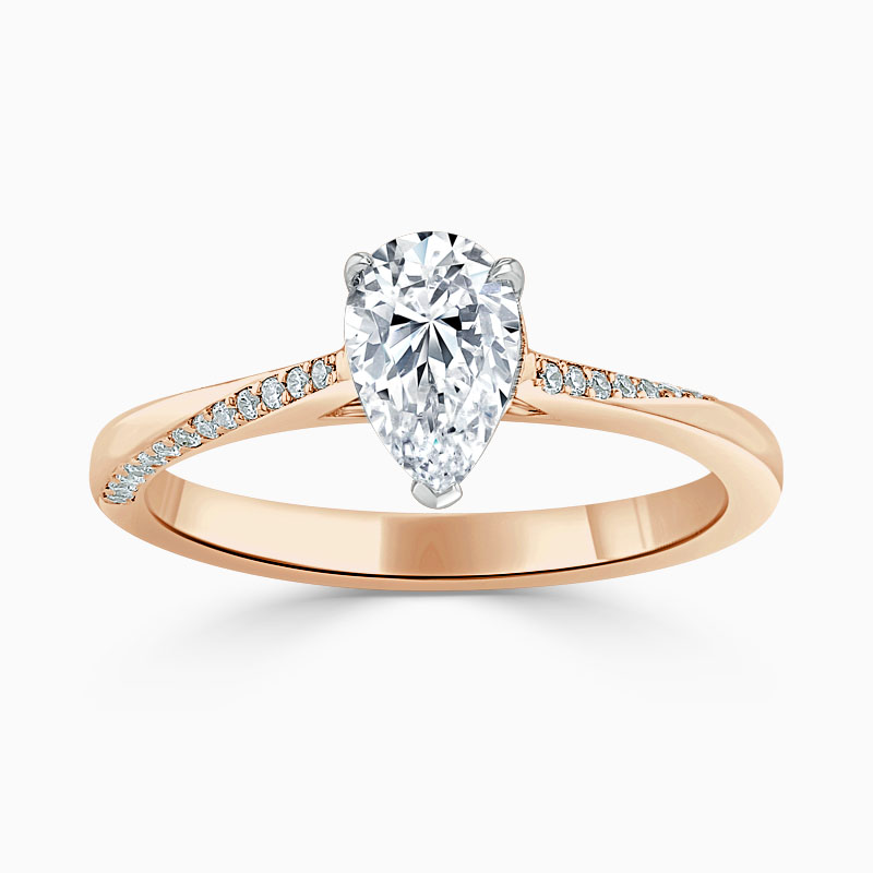18ct Rose Gold Pear Shape Vortex Engagement Ring