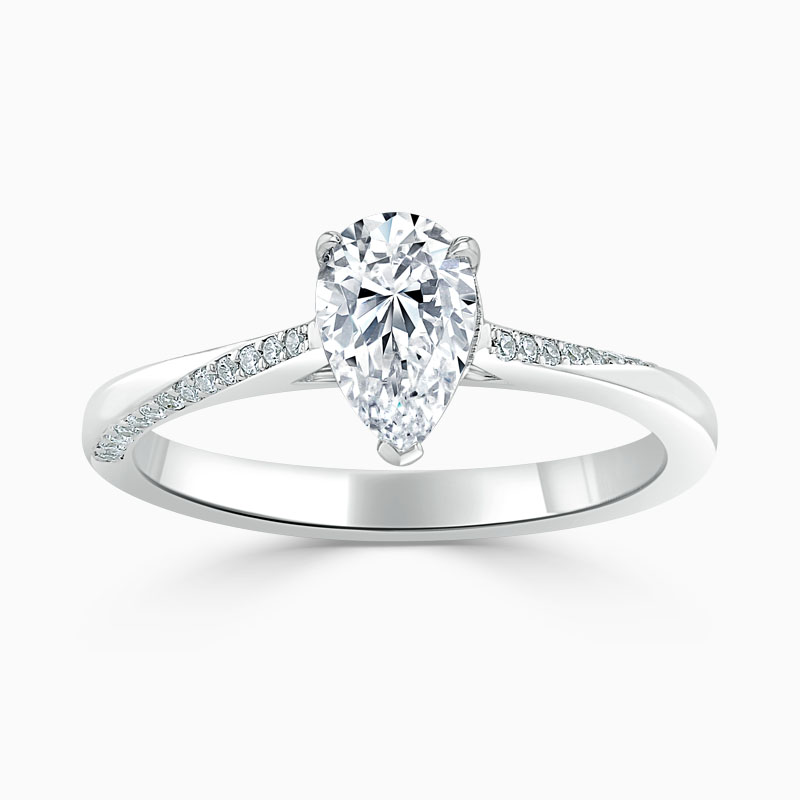 18ct White Gold Pear Shape Vortex Engagement Ring