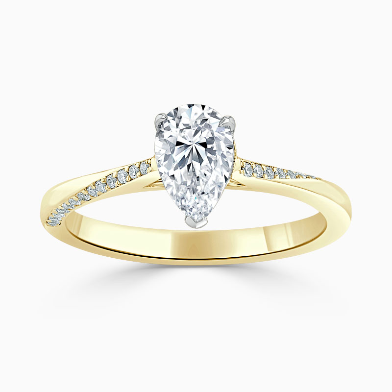 18ct Yellow Gold Pear Shape Vortex Engagement Ring