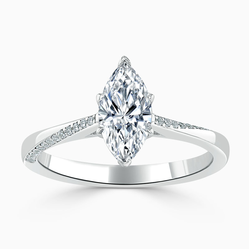 18ct White Gold Marquise Cut Vortex Engagement Ring