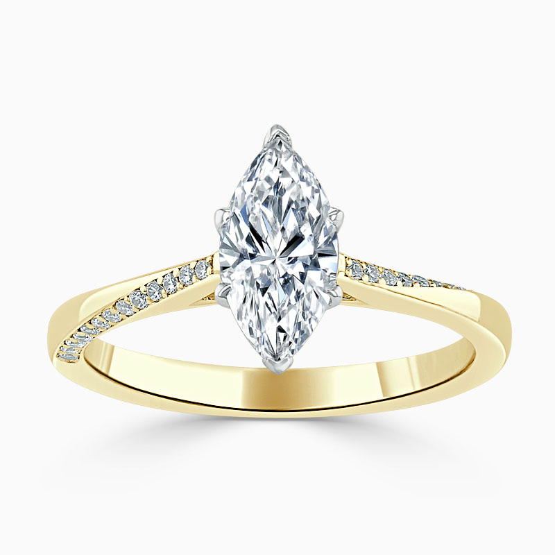 18ct Yellow Gold Marquise Cut Vortex Engagement Ring