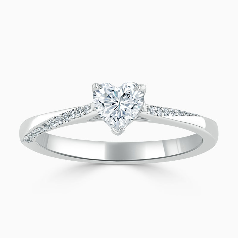 Platinum Heart Shape Vortex Engagement Ring