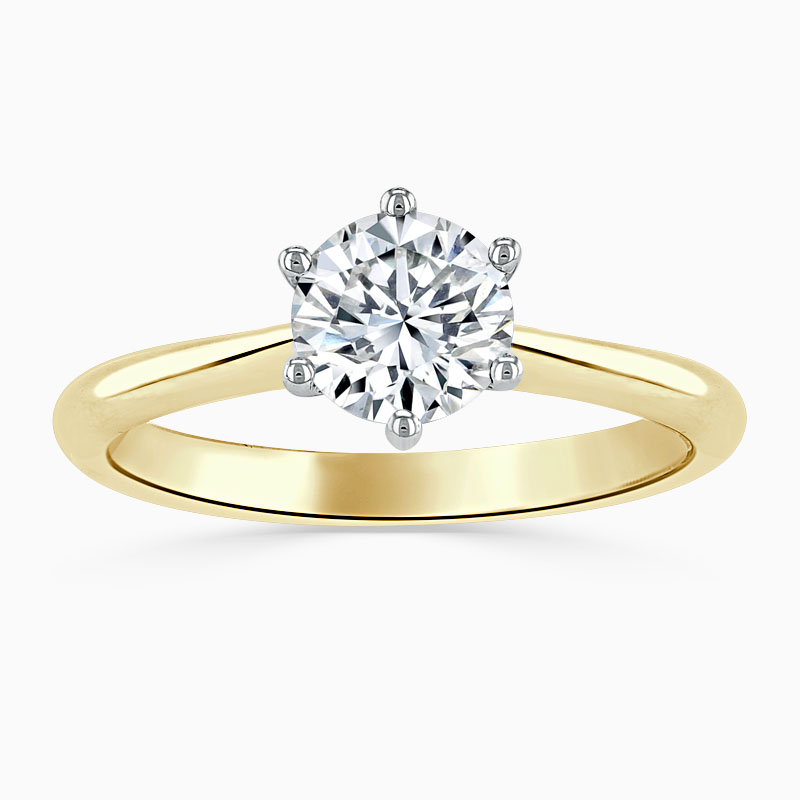 18ct Yellow Gold Round Brilliant Wedfit 6 Claw Engagement Ring