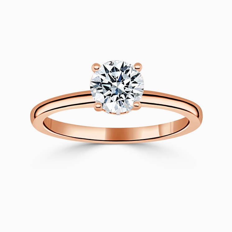 18ct Rose Gold Round Brilliant Hidden Halo Engagement Ring