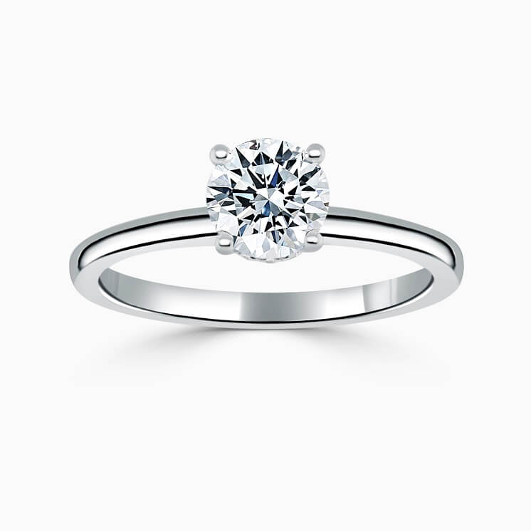 Platinum Round Brilliant Hidden Halo Engagement Ring