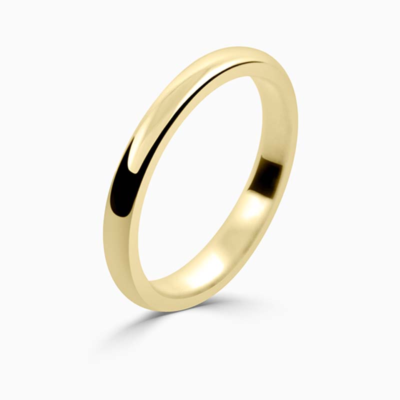 18ct Yellow Gold 2mm D Shape Medium Weight Wedding Ring