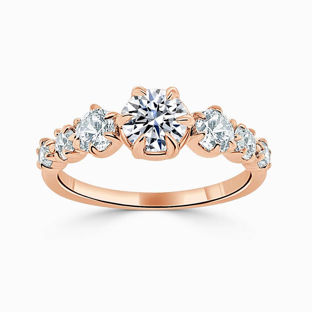 18ct Rose Gold Round Brilliant 7 Stone Engagement Ring