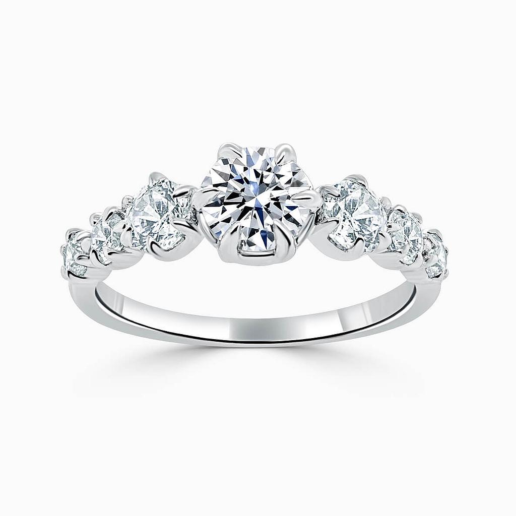 Platinum Round Brilliant 7 Stone Engagement Ring