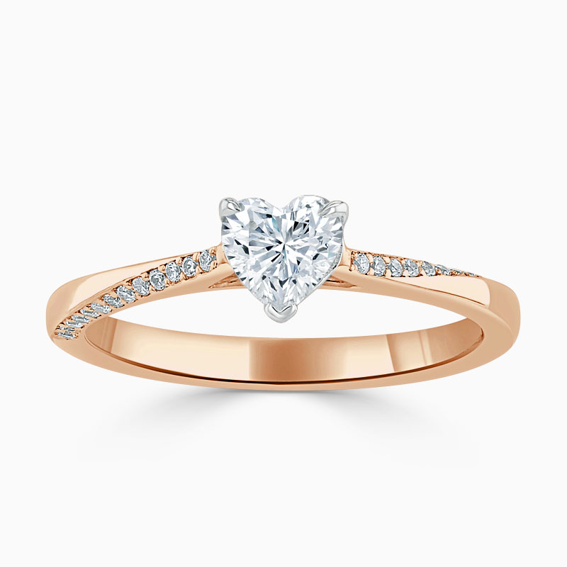 18ct Rose Gold Heart Shape Vortex Engagement Ring