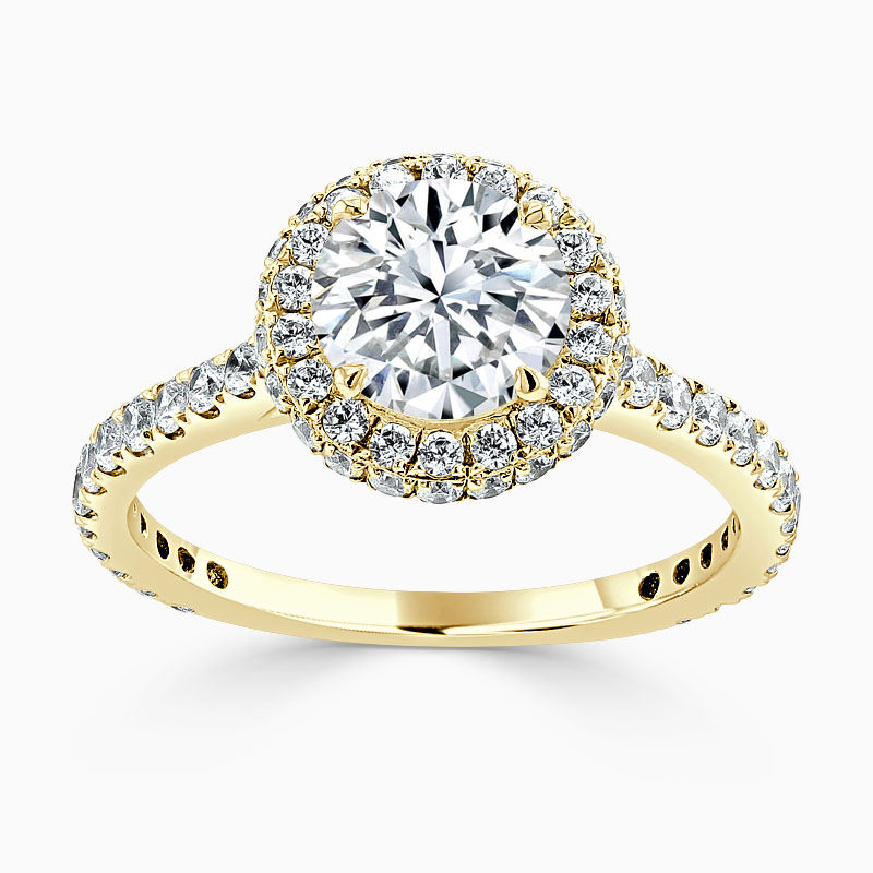 18ct Yellow Gold Round Brilliant Original Halo Engagement Ring