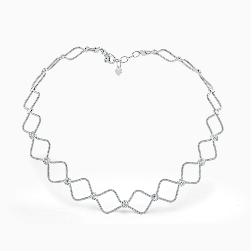 18ct White Gold Florence Diamond Necklace