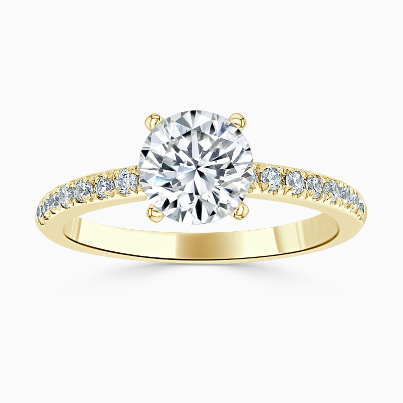 18ct Yellow Gold Round Brilliant Simplicity Cutdown Engagement Ring