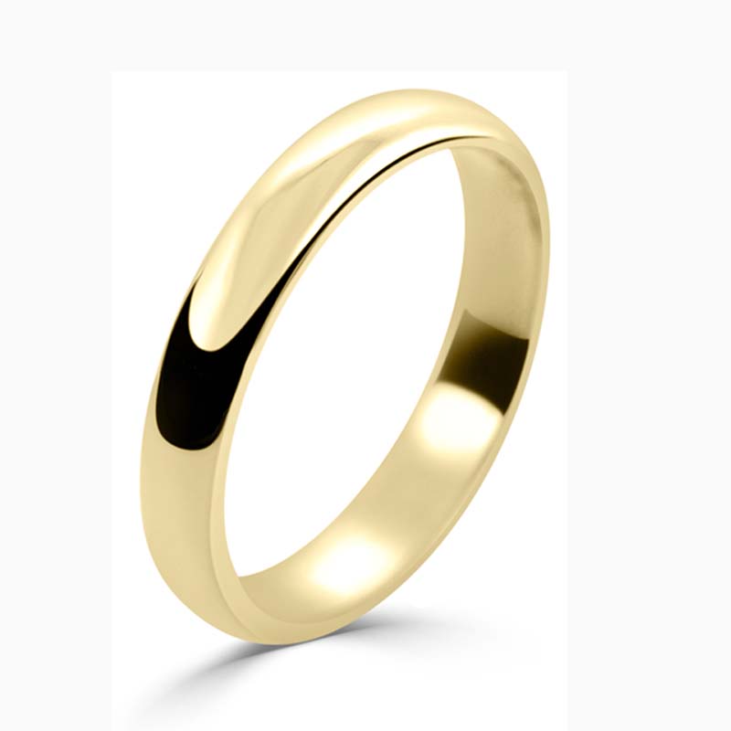 18ct Yellow Gold 3mm D Shape Light Weight Wedding Ring