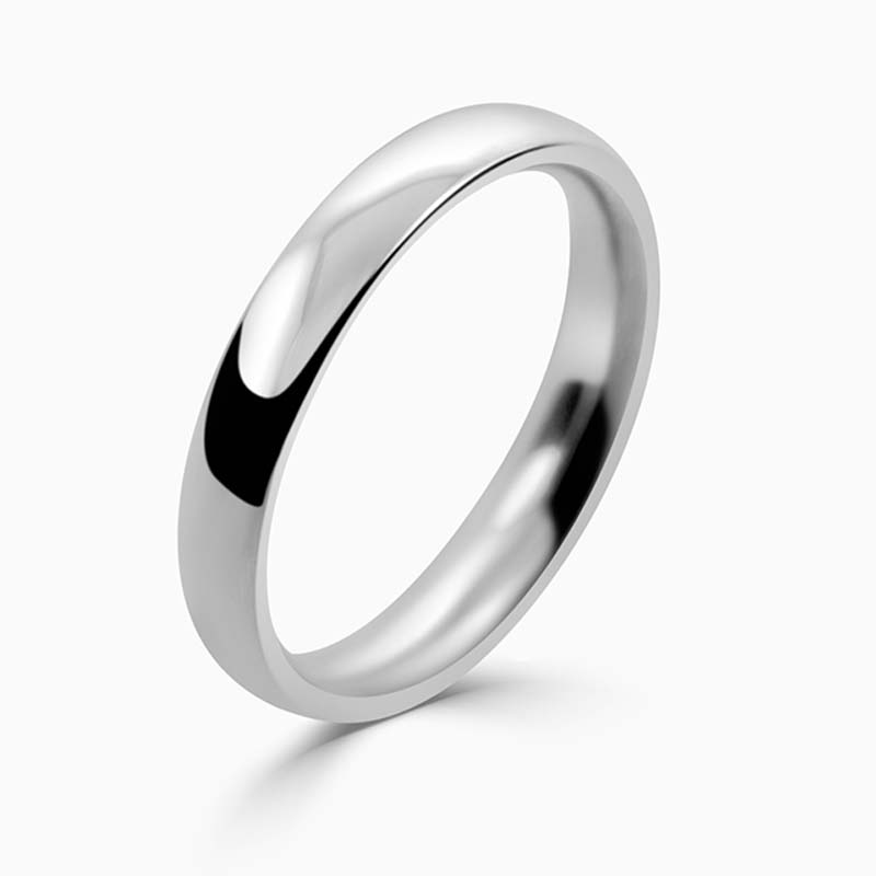 Platinum 3mm Court Shaped Medium Weight Wedding Ring
