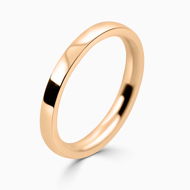 18ct Rose Gold 2mm Flat Court Medium Weight Wedding Ring