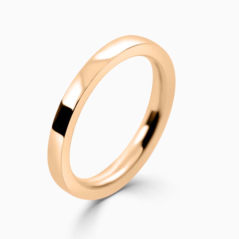 18ct Rose Gold 2mm Flat Court Heavy Weight Wedding Ring