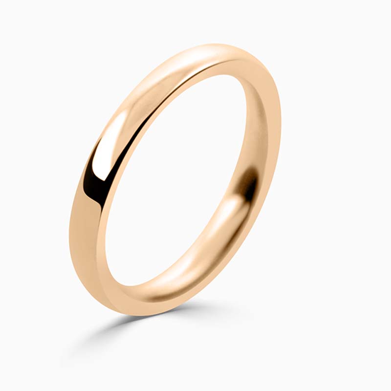 18ct Rose Gold 2.5mm Court Shaped Heavy Weight Wedding Ring