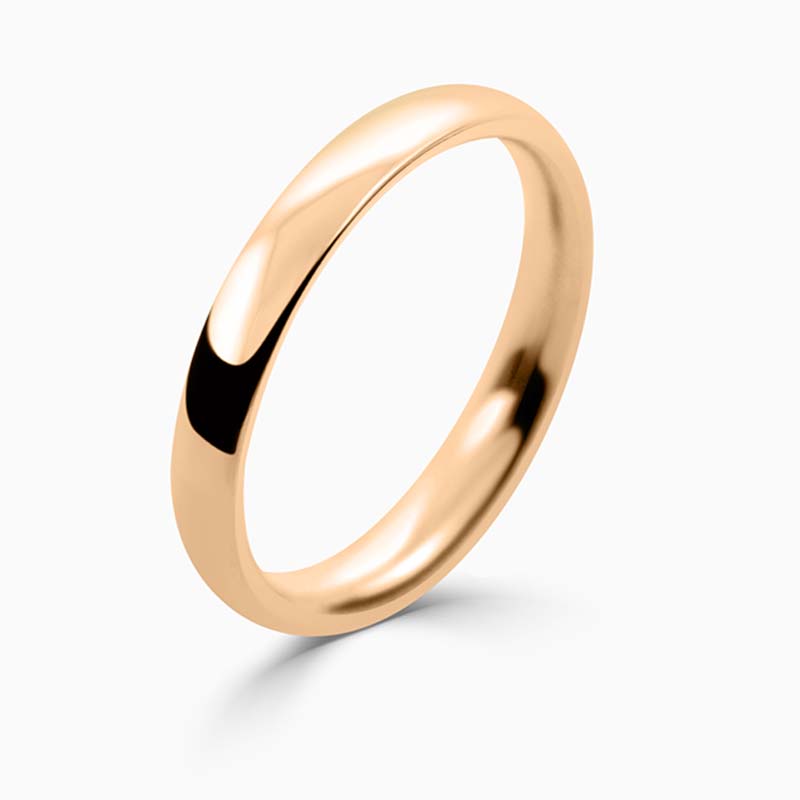 18ct Rose Gold 2.5mm Court Shaped Medium Weight Wedding Ring