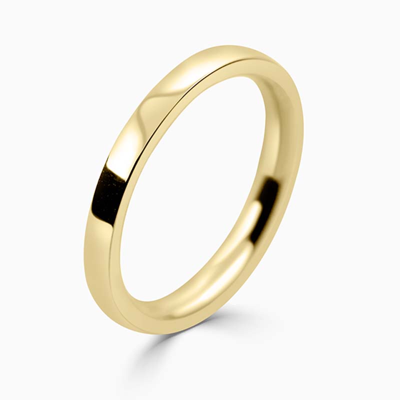 18ct Yellow Gold 2mm Flat Court Medium Weight Wedding Ring