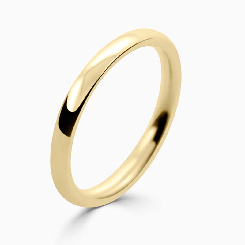 18ct Yellow Gold 2mm Court Shaped Medium Weight Wedding Ring
