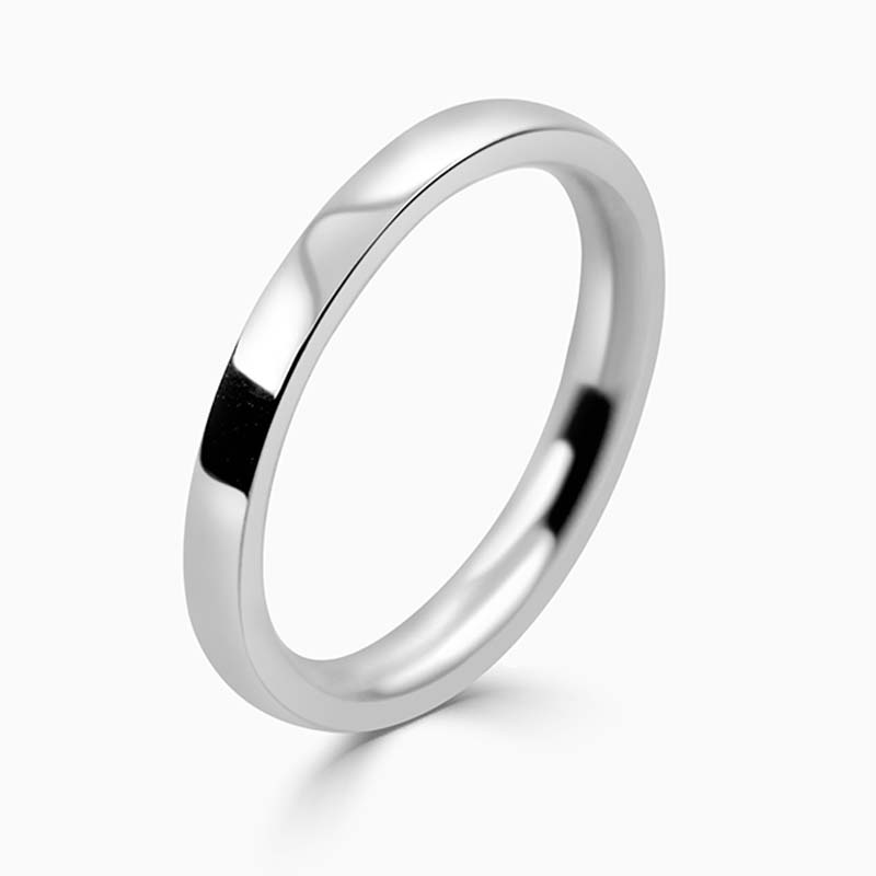 Platinum 2mm Flat Court Medium Weight Wedding Ring