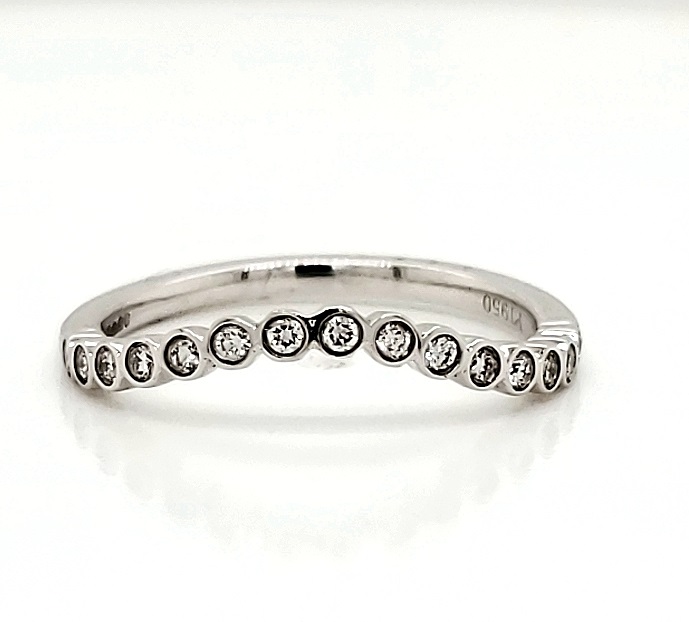 18ct White Gold Rubover Shaped Eternity Ring
