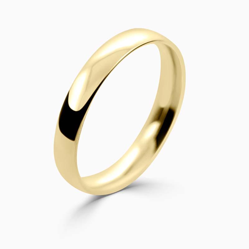 18ct Yellow Gold 3mm Court Shaped Light Weight Wedding Ring