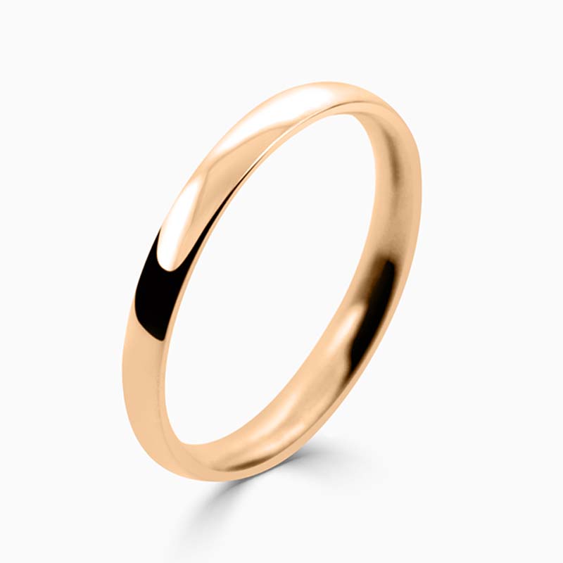 18ct Rose Gold 2mm Court Shaped Light Weight Wedding Ring