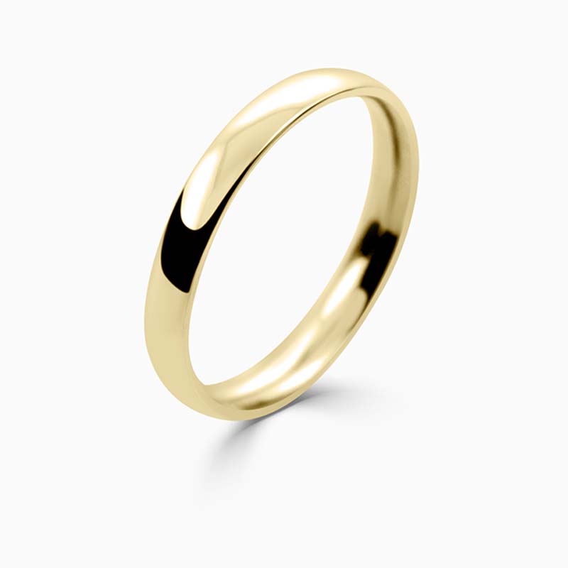 18ct Yellow Gold 2.5mm Court Shaped Light Weight Wedding Ring