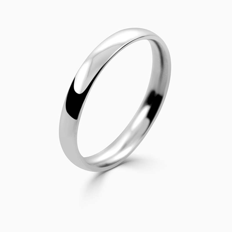 Platinum 2.5mm Court Shaped Light Weight Wedding Ring