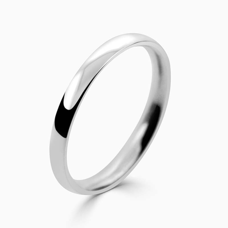 Platinum 2mm Court Shaped Light Weight Wedding Ring