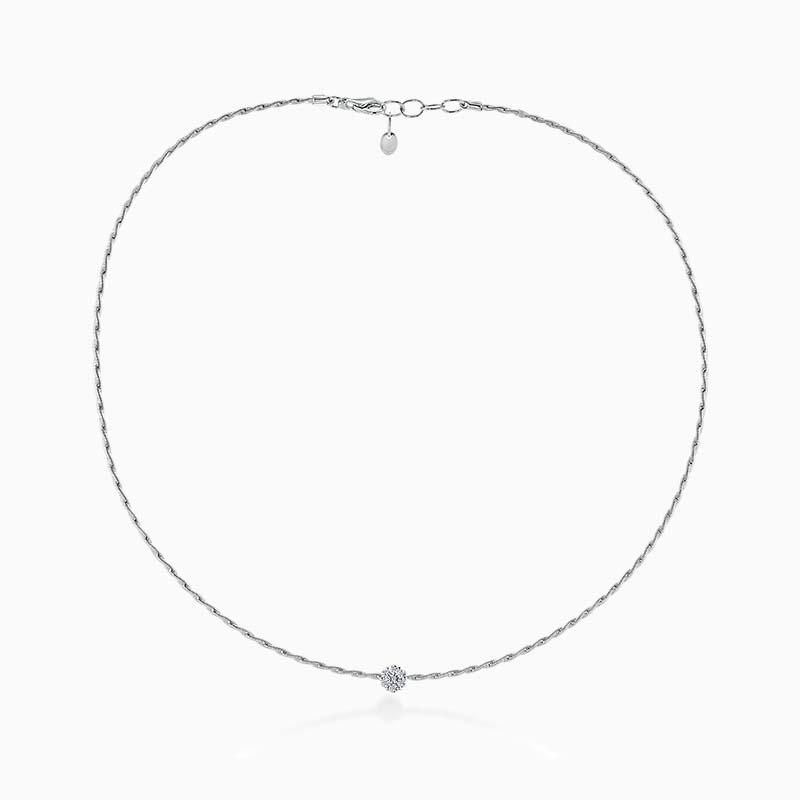 18ct White Gold Florence Entwined Diamond Necklace